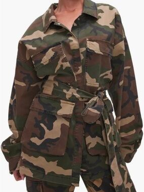 Good American Camo Cargo Uniform Jacket